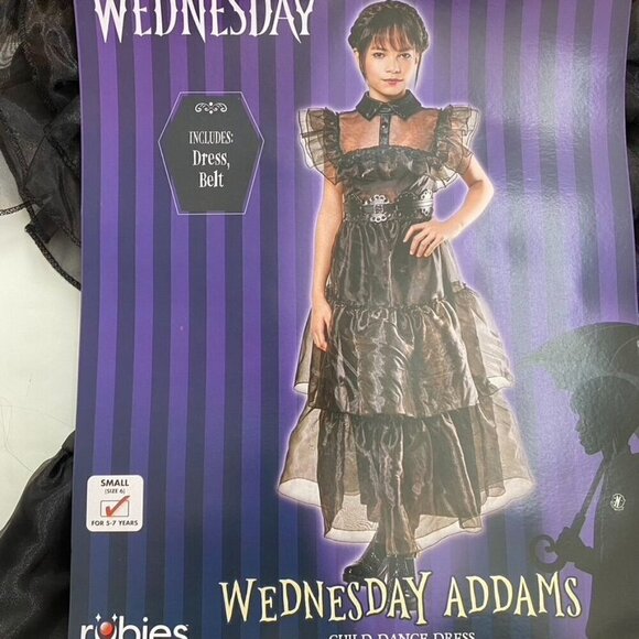 Rubies Wednesday Addams Rave'N Dress Halloween Costume Size Various - Picture 3 of 9